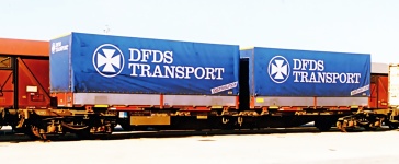 ACME 40371 - H0 - Containertragwagen DFDS TRANSPORT, DSB, Ep. V-VI
